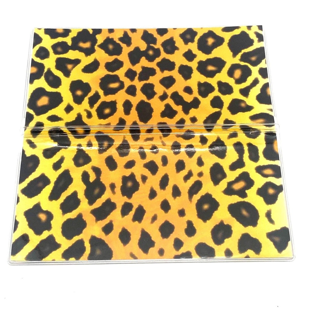 New Checkbook Cover Wallet Vinyl Check Register Protector - Leopard Print - Picture 2 of 5